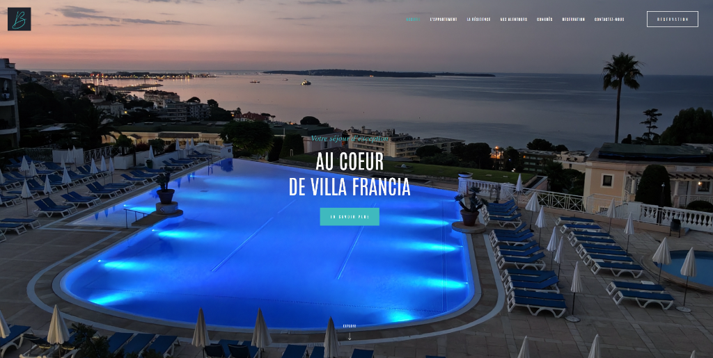 Site web Blue View Cannes - Location appartement vue mer Cannes