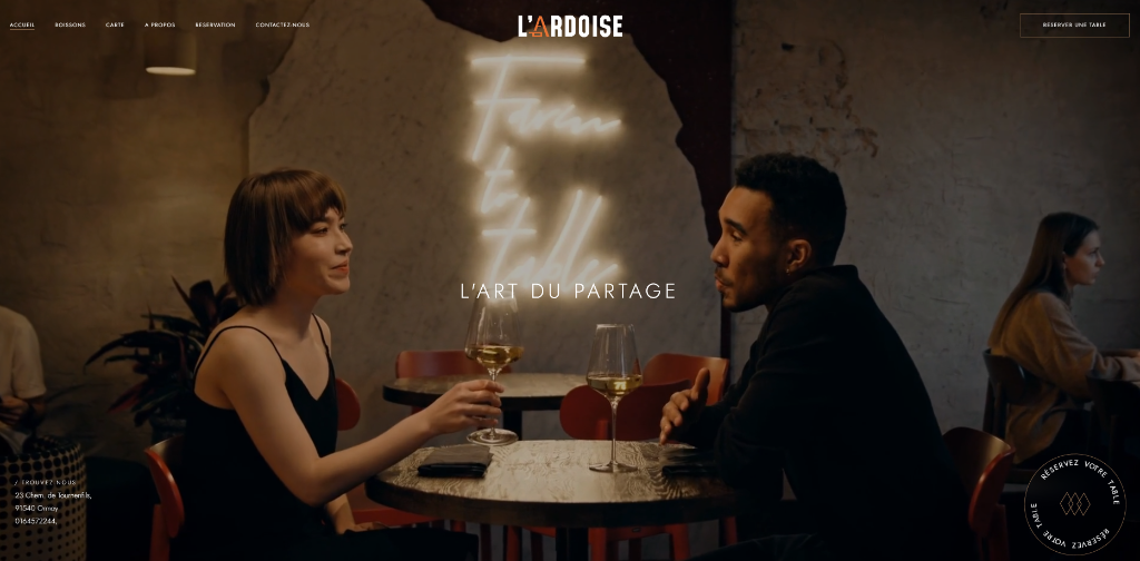 Site web L'Ardoise Ormoy - Restaurant gastronomique